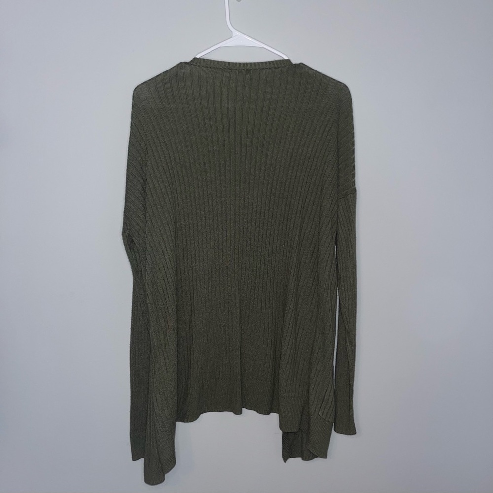 Mudd Olive Ribbed Knit Top Large - Picture 4 of 4